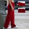 Baggy Wide Leg Sweatpants Women High Waisted Interior Drawstring Fleece Joggers with Pockets Comfy Lounge Sweat Pants Workout Jogging Pants Athletic Wide Leg Trousers Gym Pants Loose Cause Yoga Pants view 3