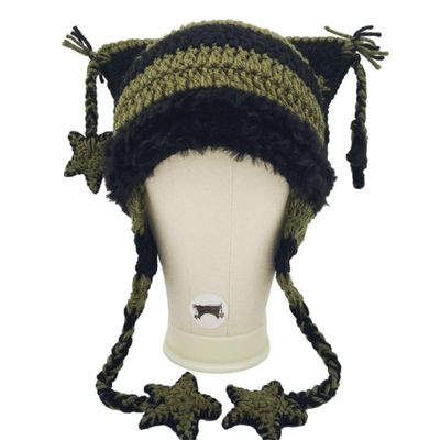 Beanie, Autumn Knit Cat Ear Hat for Teenagers Keeping Warm Protecting Ear Hat Windproof