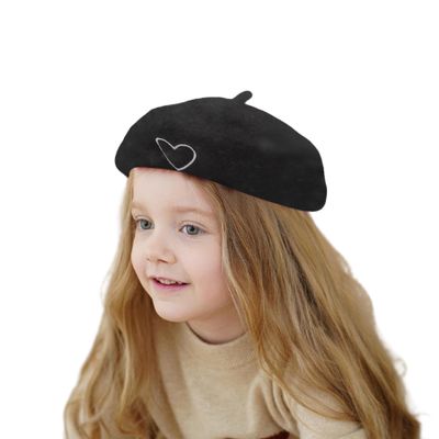 AIBEARTY Kids Girls French Pearl Beret Hat Winter Warm Artist Beanie Cap