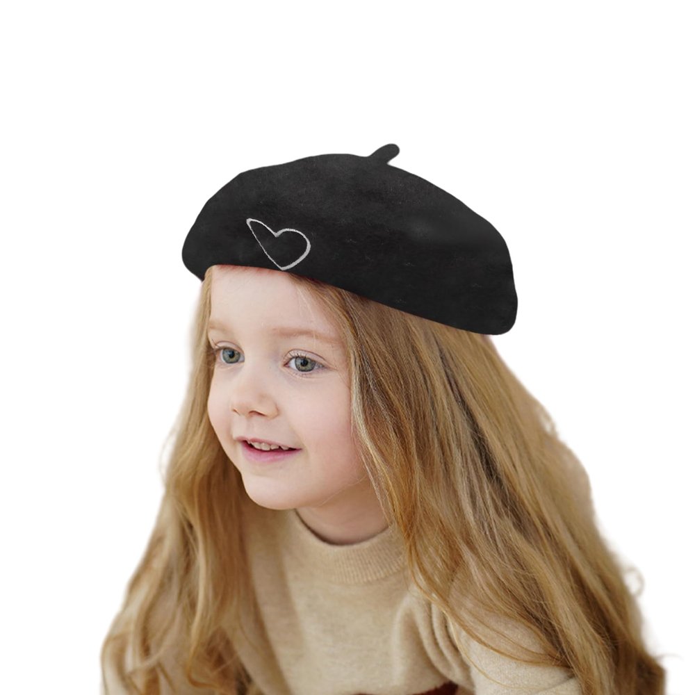 AIBEARTY Kids Girls French Pearl Beret Hat Winter Warm Artist Beanie Cap
