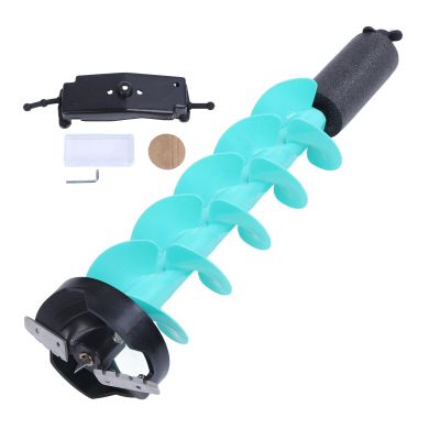 Zunate Ice Auger for Fishing - 6-inch 2-Blade Drill with Locator, Deep Water Use