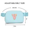 Gitus Gifts for 7 8 9 10 11 Year Old Girls Belt Bag Fanny Pack Crossbody Bags with Initial Letter Patch Birthday Gifts for Daughter Sister Friends Teen girls (Icing Blue-V) view 3