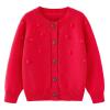 Baby Toddler Girls Boys Sweaters Warm Jacket Cotton Knit Cardigan Button Closure Coat Outwear 2 to 7 (Red, 4-5 Years) view 1