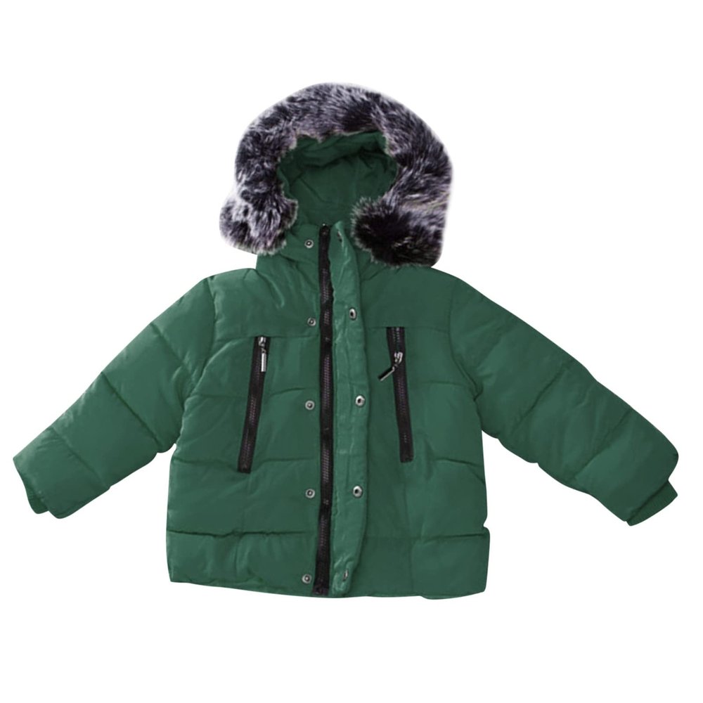 AIMAOMI Infant Baby Winter Coat Bear Hooded Jacket Warm Fleece Snowsuit Windproof Outerwear for (Green, 1-2 Years)