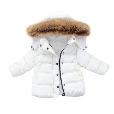 AIMAOMI Toddler Puffer Jacket Baby Winter Coat Cute Teddy Bear Hooded Jacket Fleece Outerwear Windproof (Red, 3-4 Years)