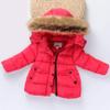 AIMAOMI Toddler Puffer Jacket Baby Winter Coat Cute Teddy Bear Hooded Jacket Fleece Outerwear Windproof (Red, 3-4 Years) view 2
