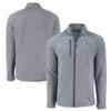 Cutter & Buck Men's Heather Gray Kansas City Chiefs Peshastin Eco Fleece Recycled Raglan Tri-Blend Full-Zip Jacket view 1