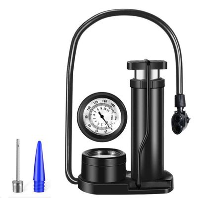 minkissy Mini Portable Bicycle Pump with Extra Sensitive Pressure Gauge - Bike Foot Pump with Gas Ball Needle for Bicycle Bike