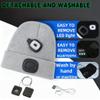 Zyntrazy Bluetooth Beanie with Light, Unisex Gift for Men, Women,Wireless Headphones for Fishing Jogging Working Black view 3