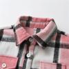 Boys Girls Plaid Shirt Jacket Long Sleeve Flannel Lapel Button Down Pocketed Shirts Regular Fit (Hot Pink, 9-10 Years) view 2