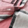 Boys Girls Plaid Shirt Jacket Long Sleeve Flannel Lapel Button Down Pocketed Shirts Regular Fit (Hot Pink, 9-10 Years) view 3