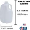 [48 Pack] Half Gallon Jugs Bottles (64 Oz) with Tamper Evident White Screw Caps  Great for Homemade Juices, Milk, Smoothies, Tea and Other Beverages - Food Grade BPA Free view 3
