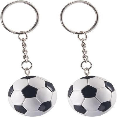 KCKEYS 2x Soccer Ball Flags keychain,Soccer Charm Key Ring for Backpacks, Football Key Chains for Men,World Cup Football keyc hain(D(2pcs))