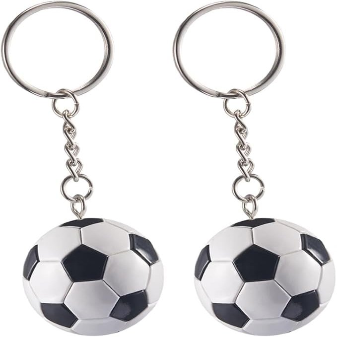 KCKEYS 2x Soccer Ball Flags keychain,Soccer Charm Key Ring for Backpacks, Football Key Chains for Men,World Cup Football keyc hain(D(2pcs))