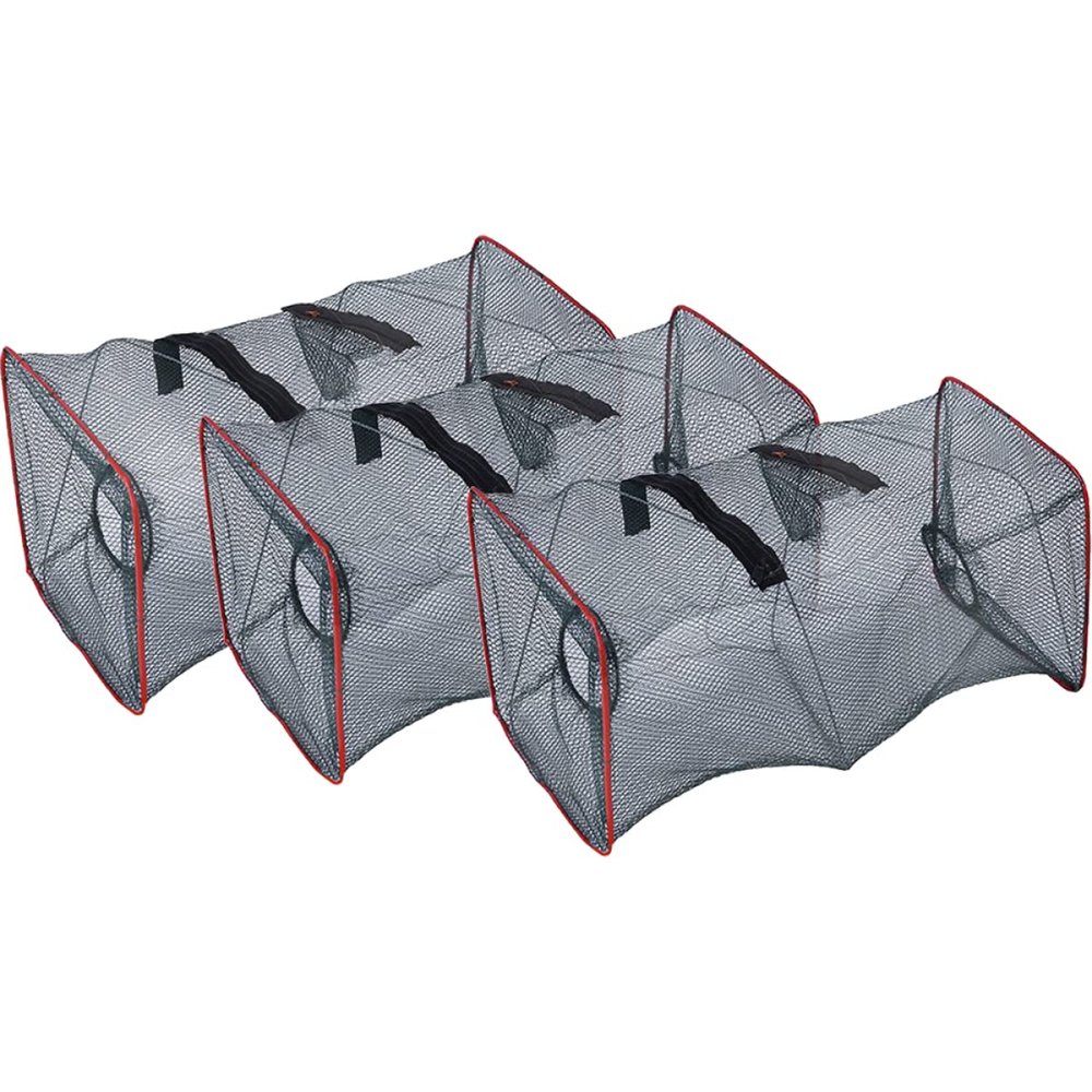 STOBOK 3pcs Crab and Minnow Fishing Net Folding Trap for Crawfish and Lobster Compact Design for Easy Storage and Transport