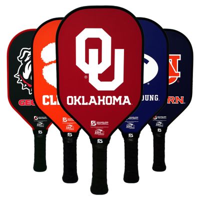 Boundless Pickleball Official Collegiate Licensed Team Paddles- Fiberglass Surface, Lightweight Core, Anti-Slip Sweat Absorbing Grip- USA Pickleball Association Approved Racket (Oklahoma)