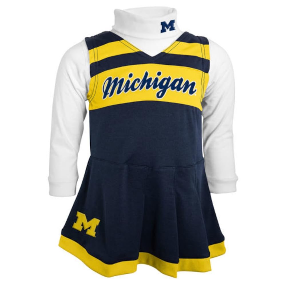 NCAA Girls Infant Cheer Long Sleeve Jumper Dress (US, Age, 14 Years, Michigan Wolverines)