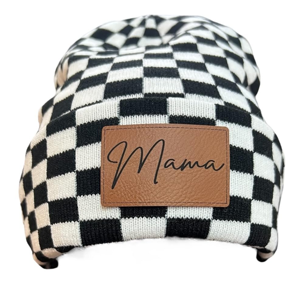 Silva Lining Winter Hat - Matching Kids & Adult Beanie - Personalized Checkered Winter Hat