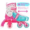 Roller Derby Switch Skates for Beginners, 2 in 1 Adjustable Skates Convert from Learn Mode to Inline Skates for Toddlers, Kids view 3
