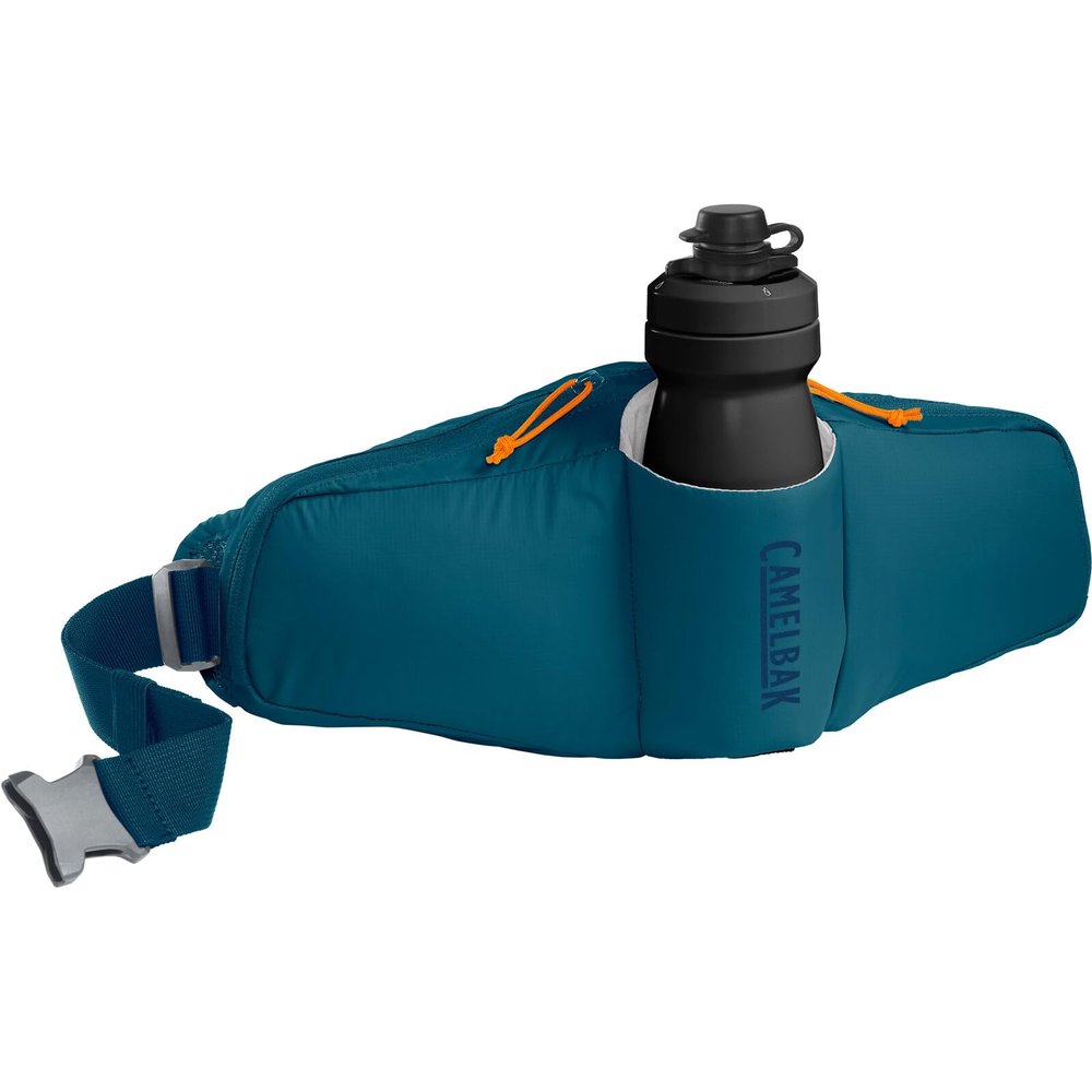CamelBak Podium Flow 2 Waist Pack for Mountain Biking, Gravel Cycling - Contains 21 oz Podium Dirt Series Bike Bottle, Moroccan Blue