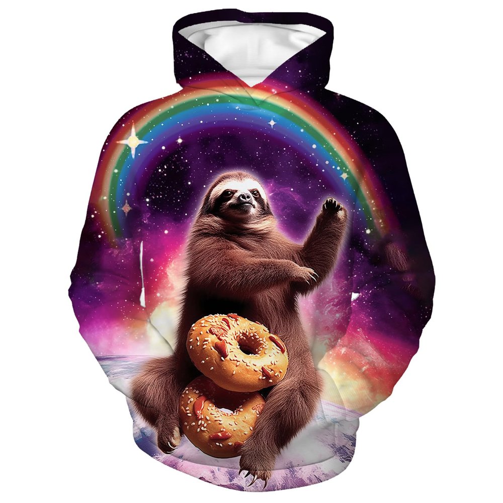 Zenzenze Sloth Donut Hoodies for Boys Girls 3D Printed Hooded Sweatshirts Long Sleeve Pullover Hoodie with Pocket 6-16 Years