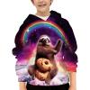 Zenzenze Sloth Donut Hoodies for Boys Girls 3D Printed Hooded Sweatshirts Long Sleeve Pullover Hoodie with Pocket 6-16 Years view 2