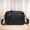 ALINUOYQ Crossbody Bag for Women Multi Pockets Handbag PU Leather Solid Hobo Bag Zipper Square Bag for Travel Shopping (Black) view 3