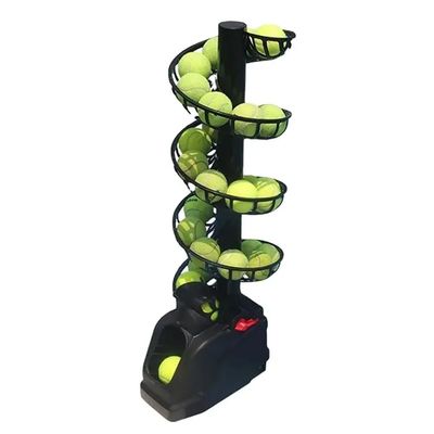 Tennis Ball Machine, Portable Tennis Ball Tosser, Tennis Ball Launcher with 4 Adjustable Levels and 2 Power Supply Methods, Can Hold Around 30 Balls, for Beginner Tennis Training