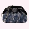 ALINUOYQ Denim Women Clutch Purse Sequin Handbag Chain Evening Bag Hobo Bag Wedding Party Bridal Purse (Black) view 4