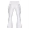 Sinleey Men High Waist Fringe Flared Pants Ballroom Dance Pants Modern Dance Pants Disco Trousers White Large view 4