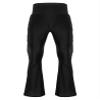 Sinleey Men High Waist Fringe Flared Pants Ballroom Dance Pants Modern Dance Pants Disco Trousers Black X-Large view 3