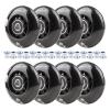 Wheelgoo 8pcs Inline Skate Wheels Led Light-Up Wheels 64/70/72/76/80mm w/Bushings 85-88A for Kids and Youth Beginners Children's Inline Skates Indoor/Outdoor Use (Black, 64mm) view 1