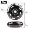 Wheelgoo 8pcs Inline Skate Wheels Led Light-Up Wheels 64/70/72/76/80mm w/Bushings 85-88A for Kids and Youth Beginners Children's Inline Skates Indoor/Outdoor Use (Black, 64mm) view 2