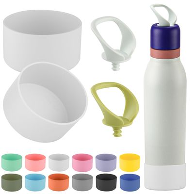 4pcs Silicone Boot for Owala FreeSip Twist Water Bottle 24oz,Anti-Slip Bottom Protective for Owala FreeSip Twist (2+2 White)