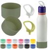 4pack Silicone Boot for Owala FreeSip Twist Water Bottle 24oz,Anti-Slip Bottom Protective for Owala FreeSip Twist (2+2 Military green)