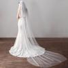 Flimire 118 Long Wedding Veils for Bride 2 Tiers Cathedral Length Bridal Veil Soft Tulle Metal Comb Simple Wedding Veils (White) view 2