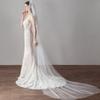 Flimire 118 Long Wedding Veils for Bride 2 Tiers Cathedral Length Bridal Veil Soft Tulle Metal Comb Simple Wedding Veils (White) view 3