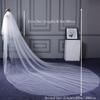 Flimire 118 Long Wedding Veils for Bride 2 Tiers Cathedral Length Bridal Veil Soft Tulle Metal Comb Simple Wedding Veils (White) view 4