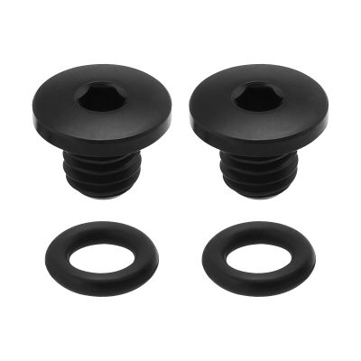YINETTECH 2 Sets TC4 Titanium Disc Brake Bleed Screws with O-Rings M5x8.5mm Compatible with Shimano M985/M988/M9020 Hydraulic Caliper Y8RM98010 Black