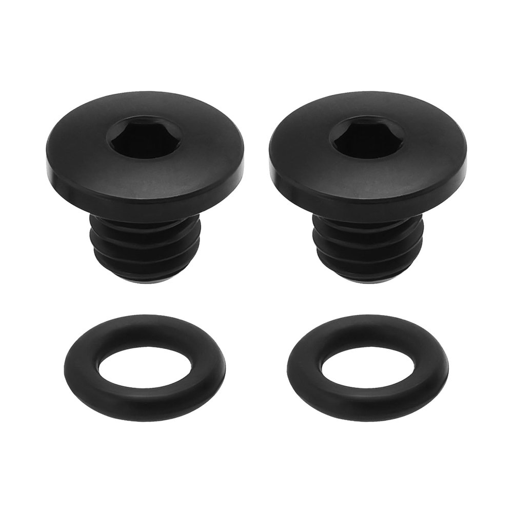 YINETTECH 2 Sets TC4 Titanium Disc Brake Bleed Screws with O-Rings M5x8.5mm Compatible with Shimano M985/M988/M9020 Hydraulic Caliper Y8RM98010 Black