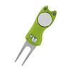 Gosknor Golf Divot Repair Tool, Stainless Steel Divot Repair Tool Foldable Pop-up Divot Turf Fork Golf Metal Putting Fork Golf Turf Fork Ball Marker Divot Tool for Golf Lover (Light Green) view 1