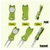 Gosknor Golf Divot Repair Tool, Stainless Steel Divot Repair Tool Foldable Pop-up Divot Turf Fork Golf Metal Putting Fork Golf Turf Fork Ball Marker Divot Tool for Golf Lover (Light Green) view 3