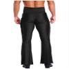 Sinleey Men High Waist Fringe Flared Pants Ballroom Dance Pants Modern Dance Pants Disco Trousers Black Large view 2