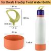 4 pcs Silicone Boot for Owala FreeSip Twist Water Bottle 24oz,Anti-Slip Bottom Protective for Owala FreeSip Twist (2+2 Orange) view 3