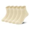 SERISIMPLE Kids Viscose Bamboo Above Ankle Socks Breathable Thin Summer Crew Comfortable Mesh Girls Boys Socks 5 Pairs (US, Alpha, X-Large, Regular, Off-white) view 1