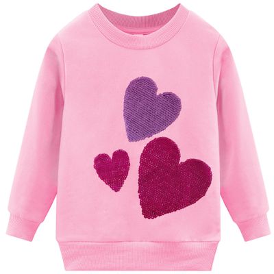 Akyzic Baby Girl Sweatshirt Heart Print Valentines Day Outfit Kids Sweaters Tops Pullover Toddler Long Sleeve Crewneck Heart Shirt 4t