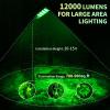 BINGLUX Hog Lights for Night Hunting - 12000LM Green Hunting Light for Hogs with Remote Control, Motion Sensor and Waterproof, Solar Powered Hog Feeder Light for Deer Coyote Varmint view 2