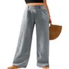 Feiersi Womens Casual Wide Leg Pants High Waisted Button Down Straight Long Trousers Palazzo Pants(Blue Gray,X-Large) view 1