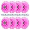 Wheelgoo 8pcs Inline Skate Wheels Led Light-Up Wheels 64/70/72/76/80mm w/Bushings 85-88A for Kids and Youth Beginners Children's Inline Skates Indoor/Outdoor Use (Pink, 80mm) view 1