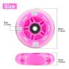 Wheelgoo 8pcs Inline Skate Wheels Led Light-Up Wheels 64/70/72/76/80mm w/Bushings 85-88A for Kids and Youth Beginners Children's Inline Skates Indoor/Outdoor Use (Pink, 80mm) view 2